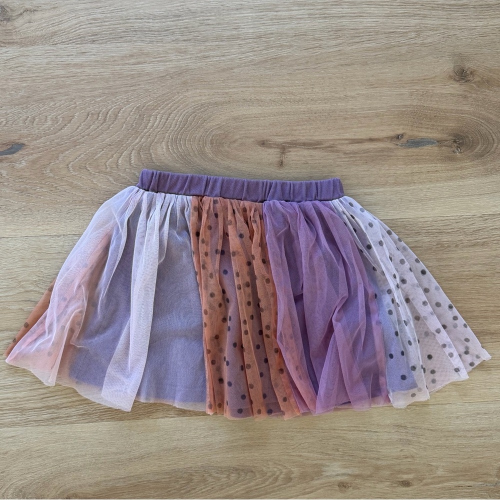 MinyMo Tulle Skirt Girls Size Layered Polka Dot Multicolor Pink Purple